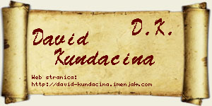 David Kundačina vizit kartica